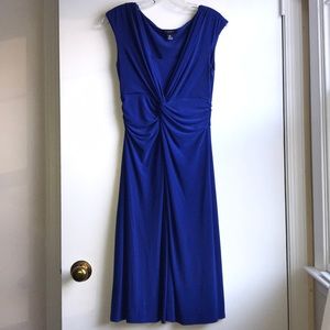 Chaps Royal Blue Sleeveless Swing Dress V Neck M